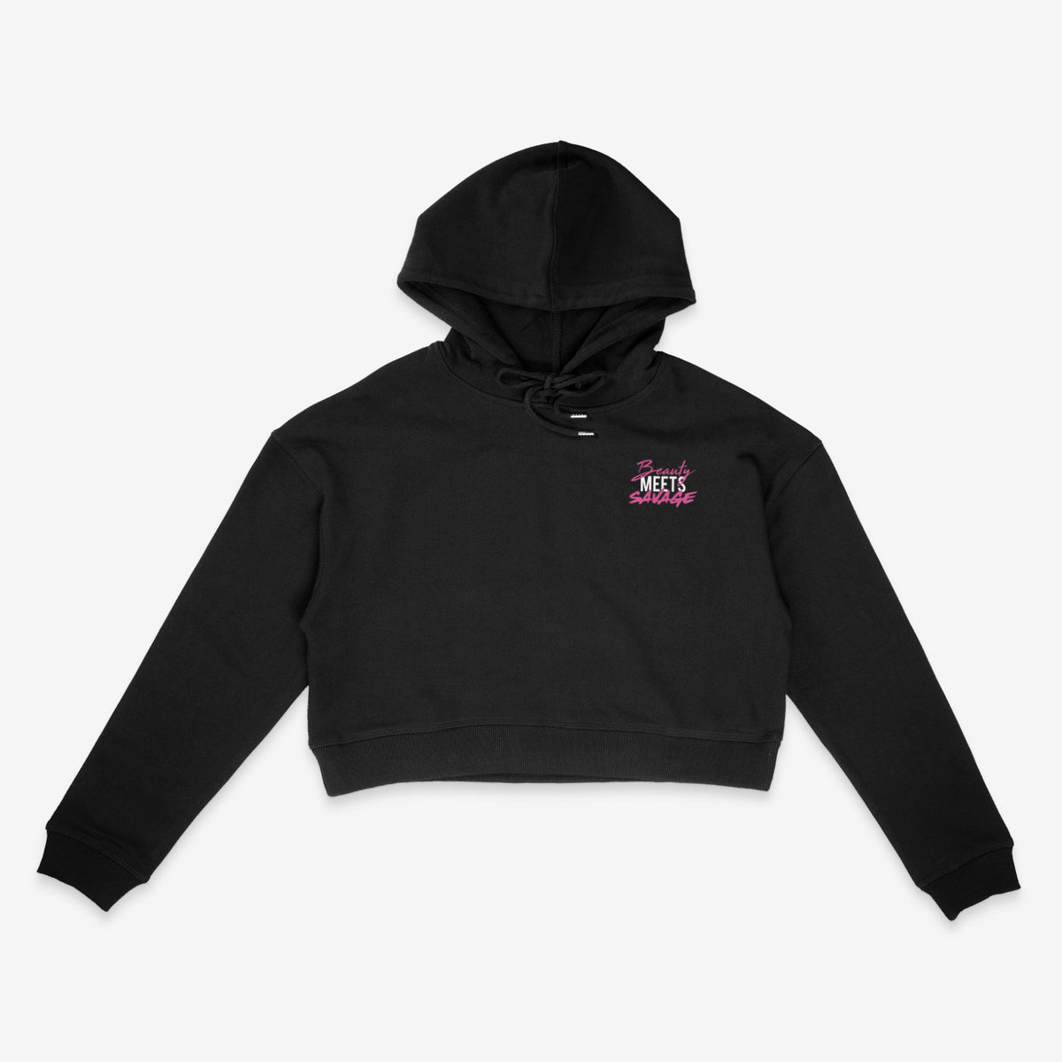 Beauty Meets Savage™ Embroidery Croppy Top Hoodie